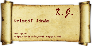 Kristóf Jónás névjegykártya